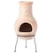 Vintiquewise Beige Outdoor Clay Chiminea Fireplace Sun Design Charcoal Burning Fire Pit with Metal Stand Fire Pit QI004601 - alternate 11